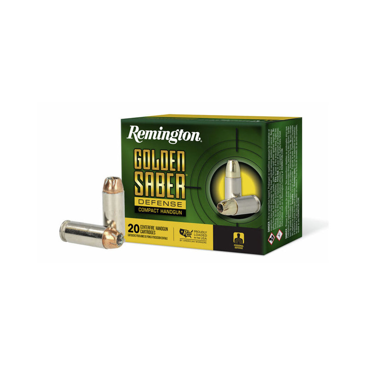 Remington 10mm Auto Golden Saber Compact Brass Jacket Hollow Point 180 Grain 20/Box