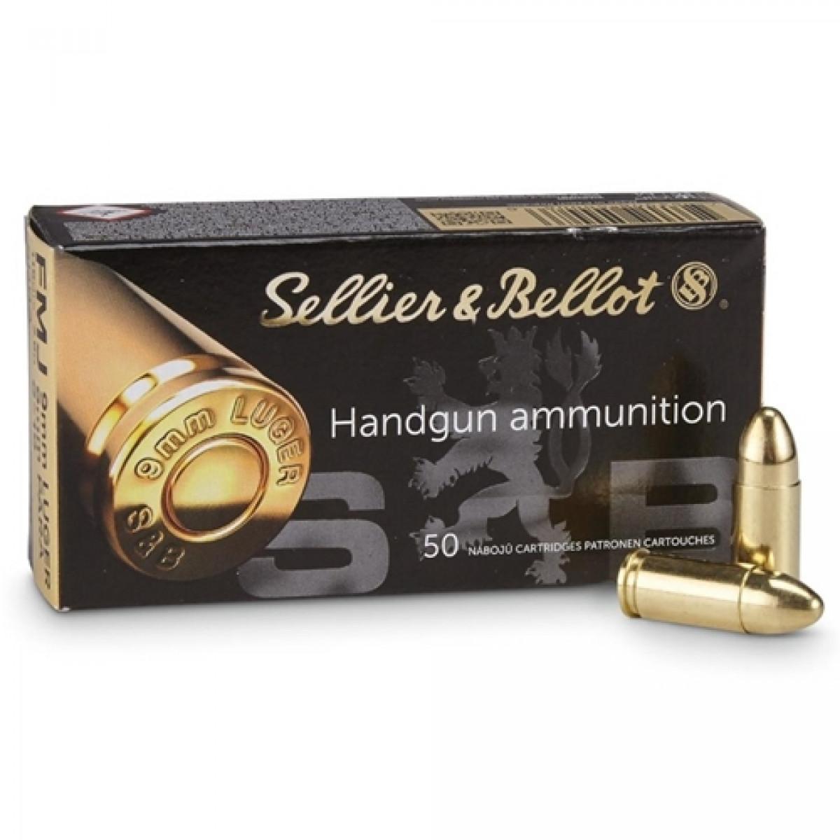 Sellier and Bellot 9mm Luger / Parabellum Handgun Full Metal Jacket 124 Grain 1000/Box [Item 10138]